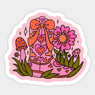 Bow Cowgirl Boot Sticker